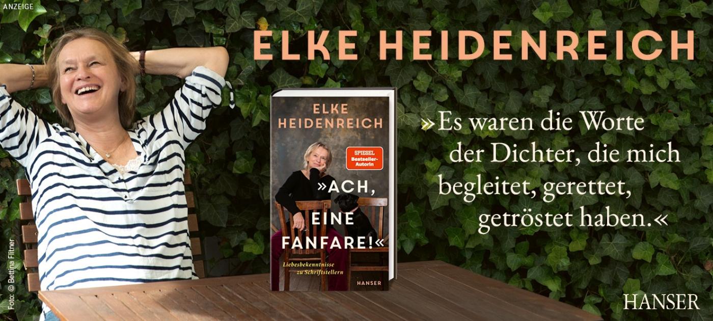Werbung für das neue Buch von Elke Heidenreich Ach, eine Fanfare